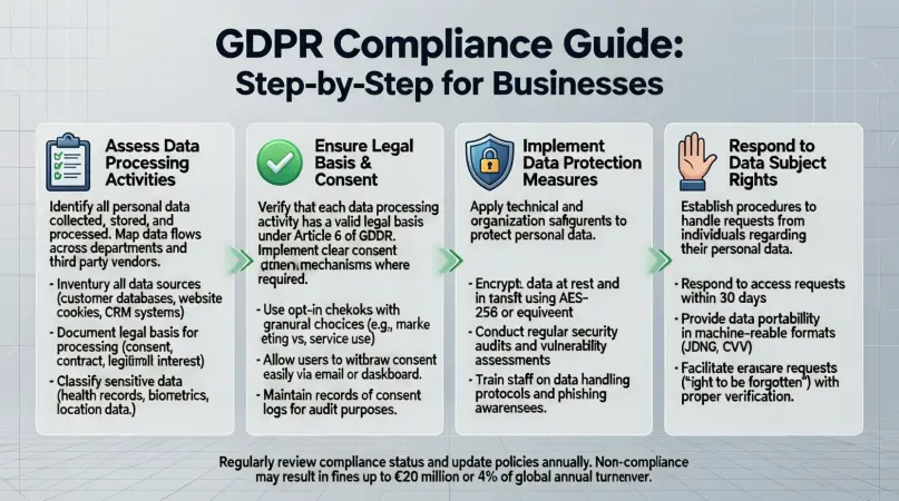gdpr compliance guide step-by-step for businesses