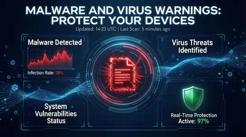 malware and virus warnings: protect your devices